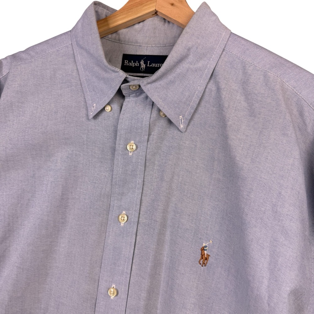Ralph Lauren Classic Fit Oxford Chambray Shirt Light Blue Long Sleeve‎ 18 36/37